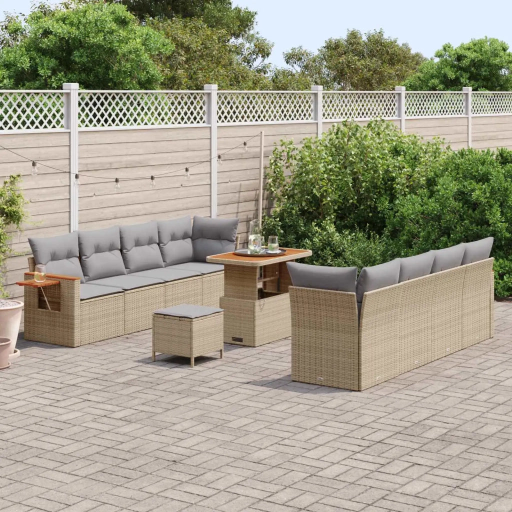 Set Divano da Giardino 11 pcs Beige polyrattan 3363022