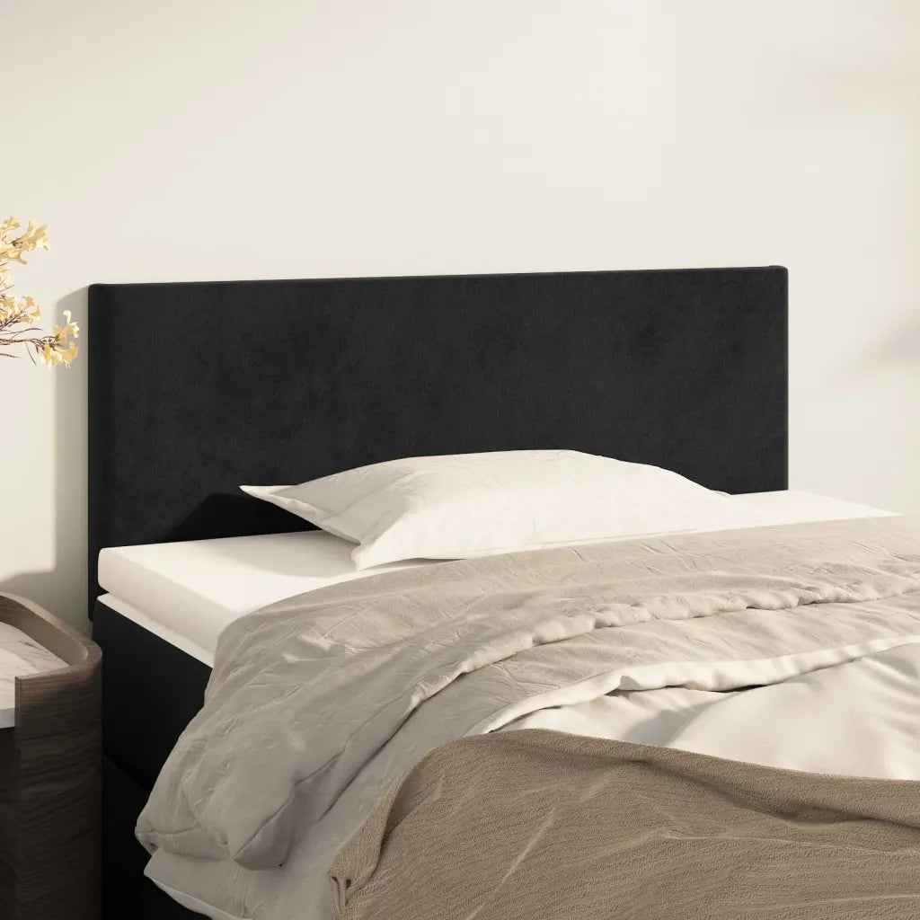 Testiera Nera 80x5x78/88 cm in Velluto 345740