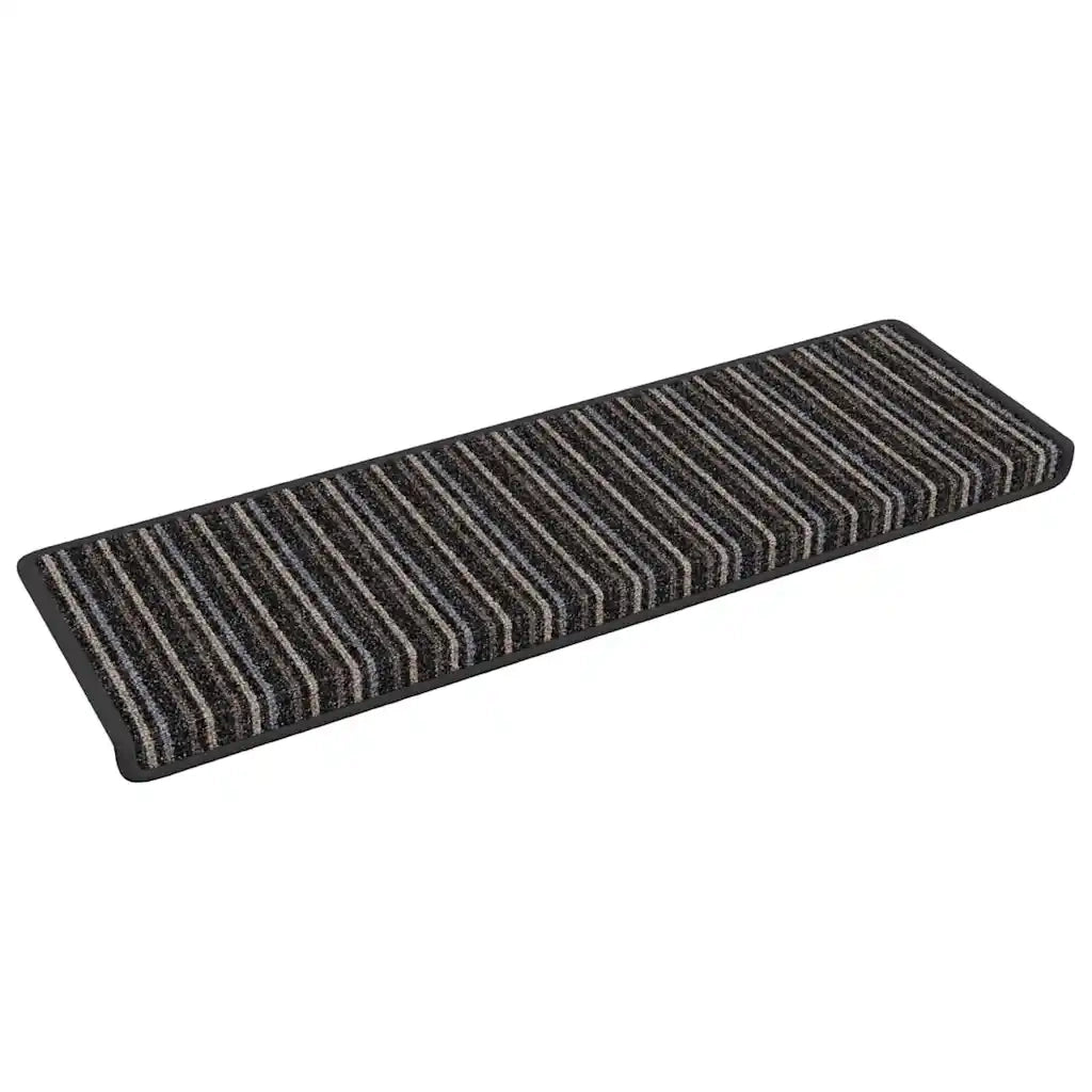 Tappetini per scale autoadesivi 15 pcs Antracite 65 x 21 x 4 cm