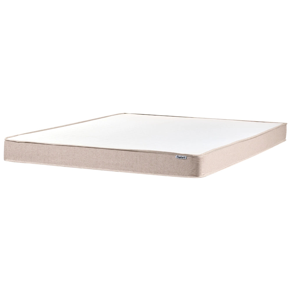 Letto matrimoniale con rete in tessuto 180 x 200 cm con materasso a molle insacchettate senza testiera camera da letto beige