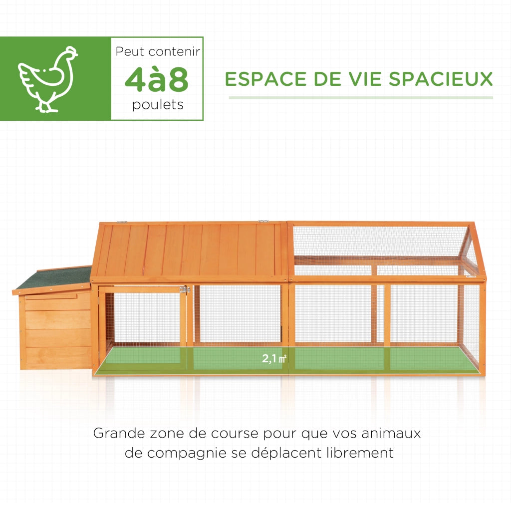 Polladio con nido per 4-8 galline ¨C zephmum ¨C arancione 240x112.5x76 cm