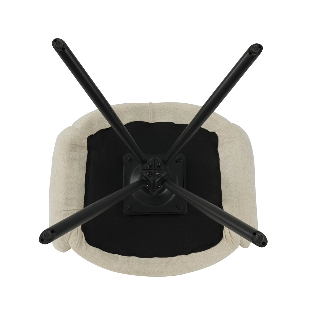 SEDIA Girevole con braccioli Set da 2 pezzi Crema Chenille e metallo
