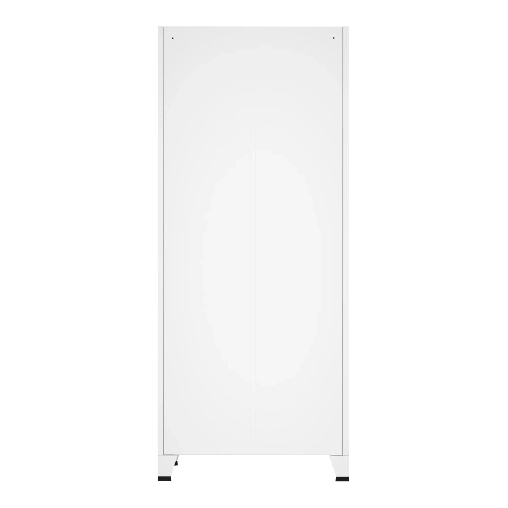 Armadio/Scaffale Mobiletto Portaoggetti 180 x 90 x 40 cm Camera da Letto Bianco Acciaio 03_0008872