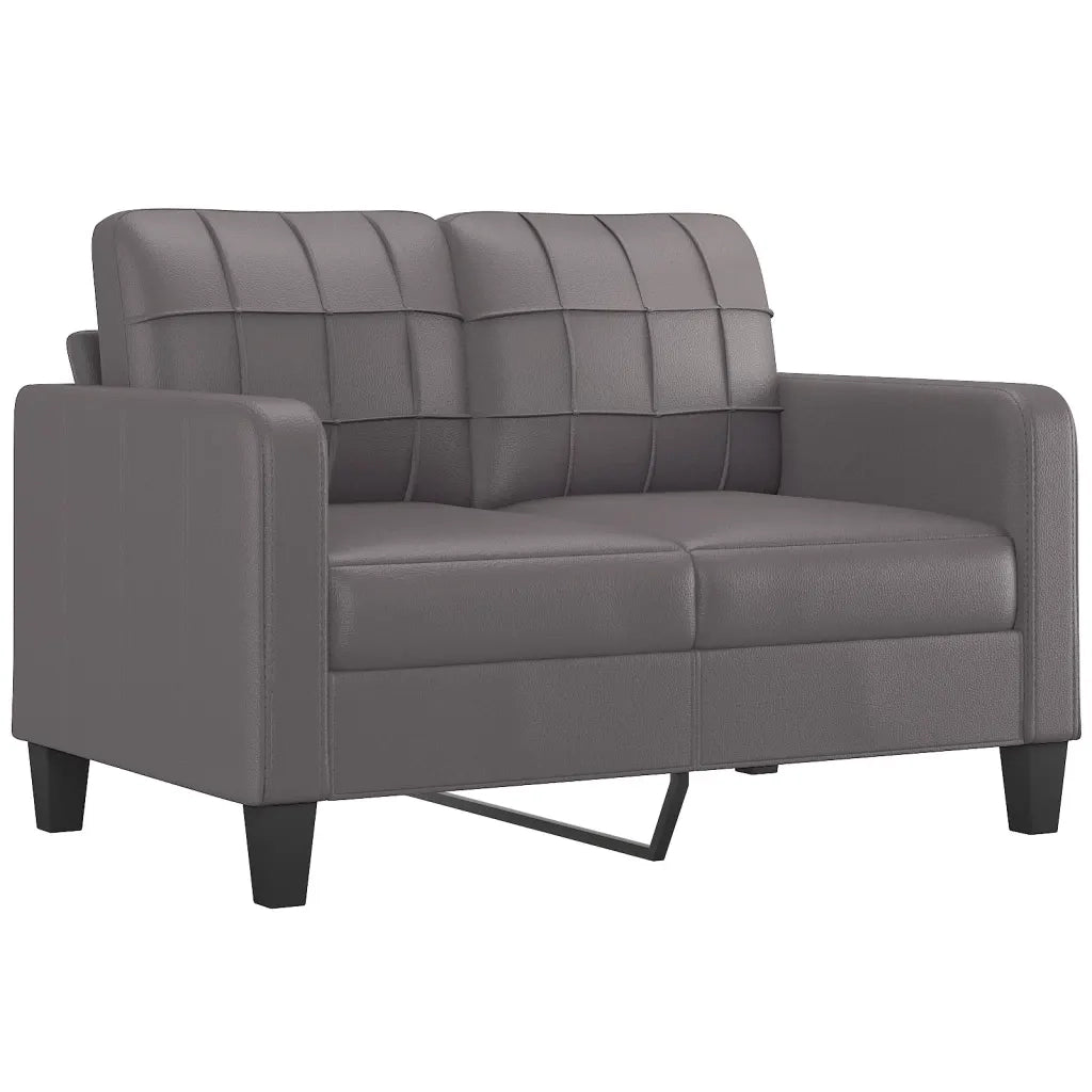Divano a 2 Posti con Cuscini Grigio 120 cm in Similpelle 3200800
