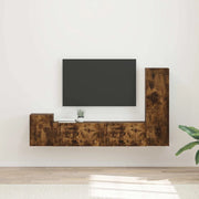 Set mobile TV 4 pcs Rovere fumé Legno multistrato