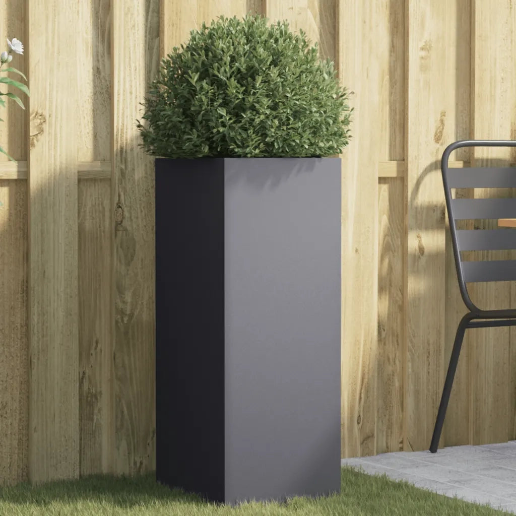 Fioriera | Cassetta per fiori | Vaso Antracite 32x29x75 cm in Acciaio