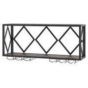 Portabottiglie da parete 51 x 26,5 x 60 cm con illuminazione LED a 16 colori design industriale in metallo marrone rustico 20_0011049
