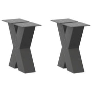 Gambe per Tavolino da CaffÃ¨ a Forma di X 2 pz Antracite 40x(30-31) cm Acciaio