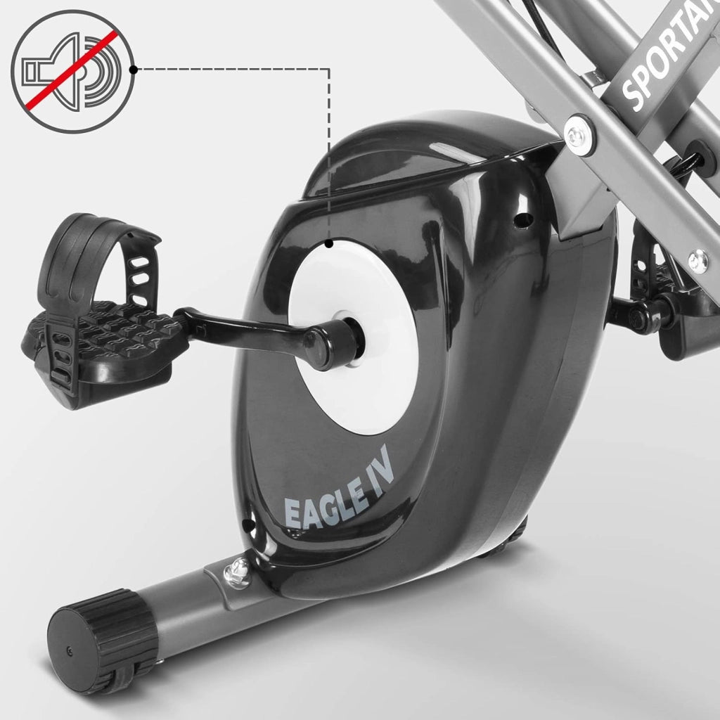 Bici Elettrica EAGLE 4 4in1, Cyclette da Casa con Ergometro, App, Display LCD, Attrezzi Palestra Casa Pieghevole Regolabile in Altezza con Fasce Elastiche Fitness 16 Livelli Di Resistenza