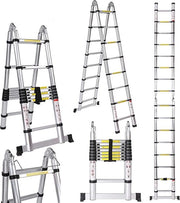 Scala Telescopica 5 Metri in Alluminio 16 Sporti 

Caratteristiche:
- Lunghezza massima: 5 metri
- Materiali: Alluminio
- Sporti: 16
- Carico massimo: 150 kg