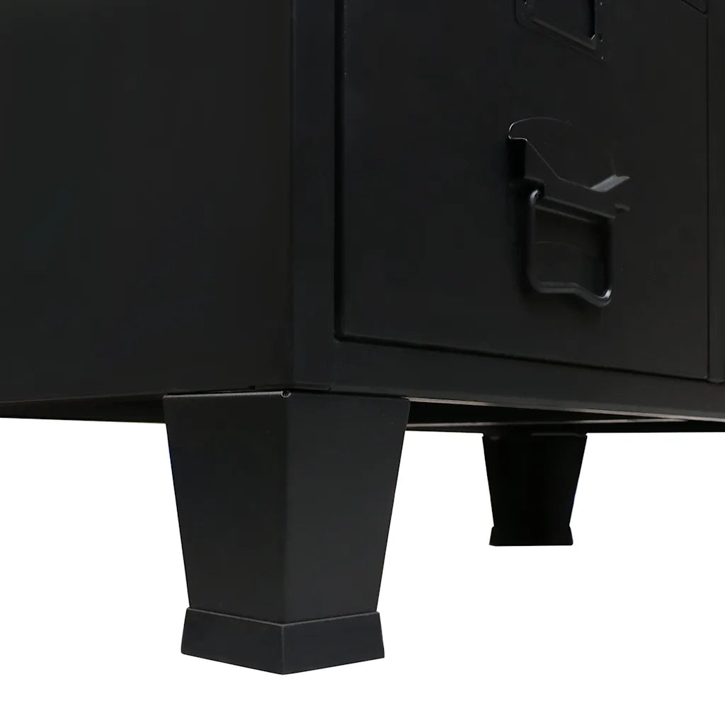 Armadio in Metallo in Stile Industriale 67x35x107 cm Nero CFW8201928