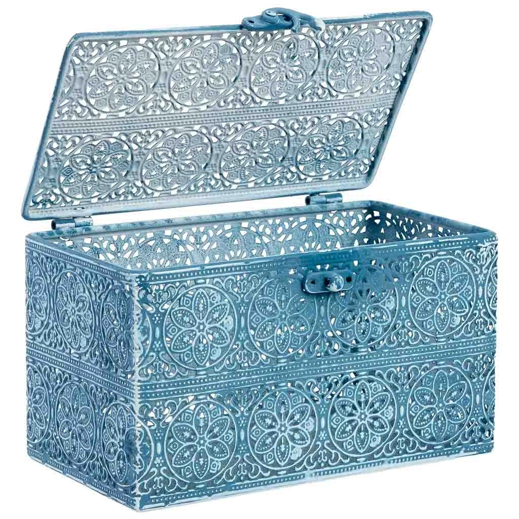 Scatola in metallo blu 20.5x12.5x11.5h cmh cm