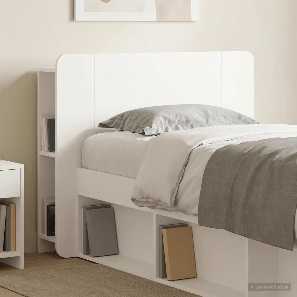 Testata del letto con archiviazione Bianco Legno ingegnerizzato 8001183