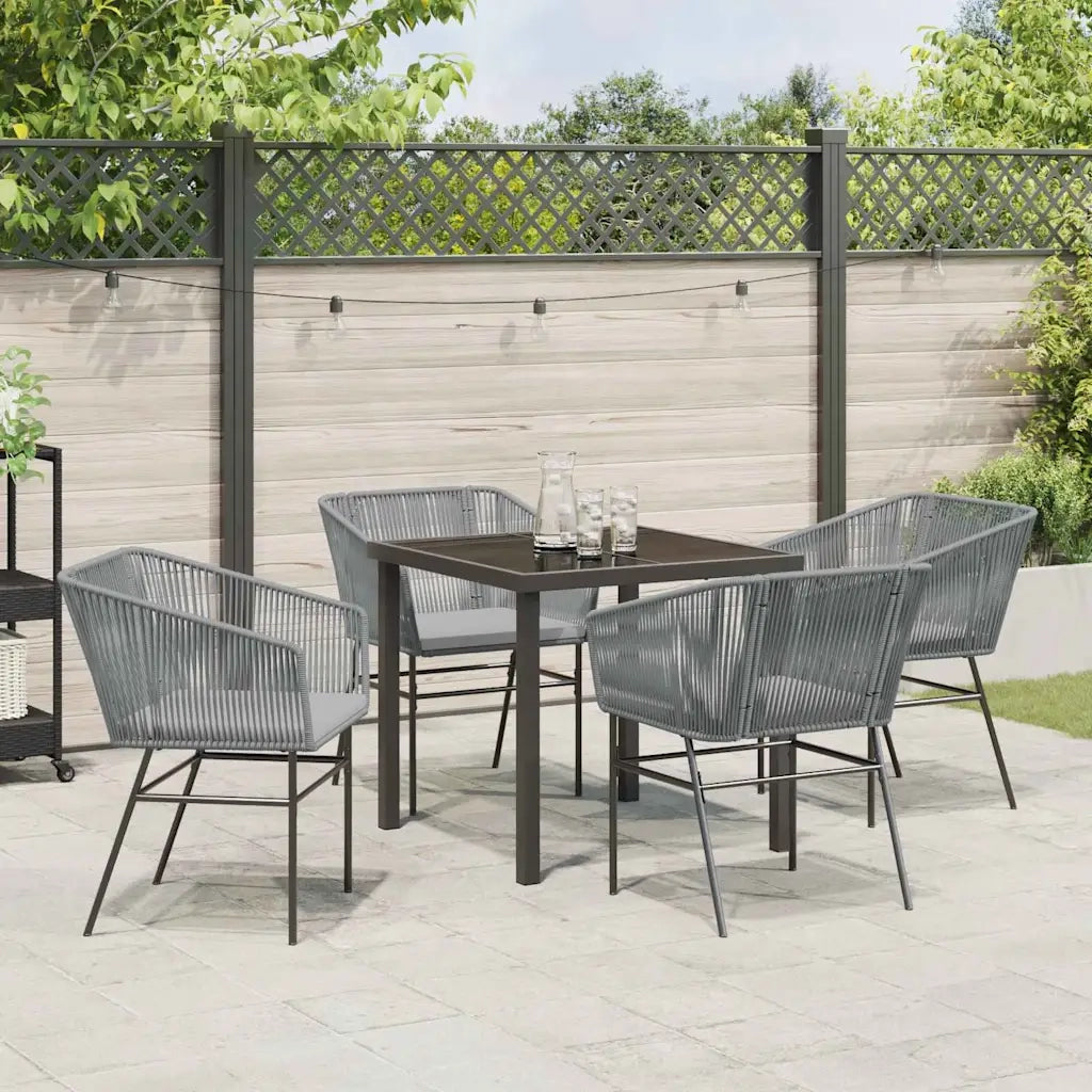 Set da Pranzo per Giardino con cuscino 5 pcs Grigio 3380933