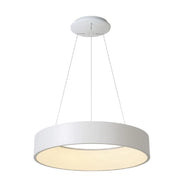 Trade Shop - Lampada Sospensione Led 60w Cct Pendente Cerchio Lampadario Moderno Luce 230v 80cm - Bianco