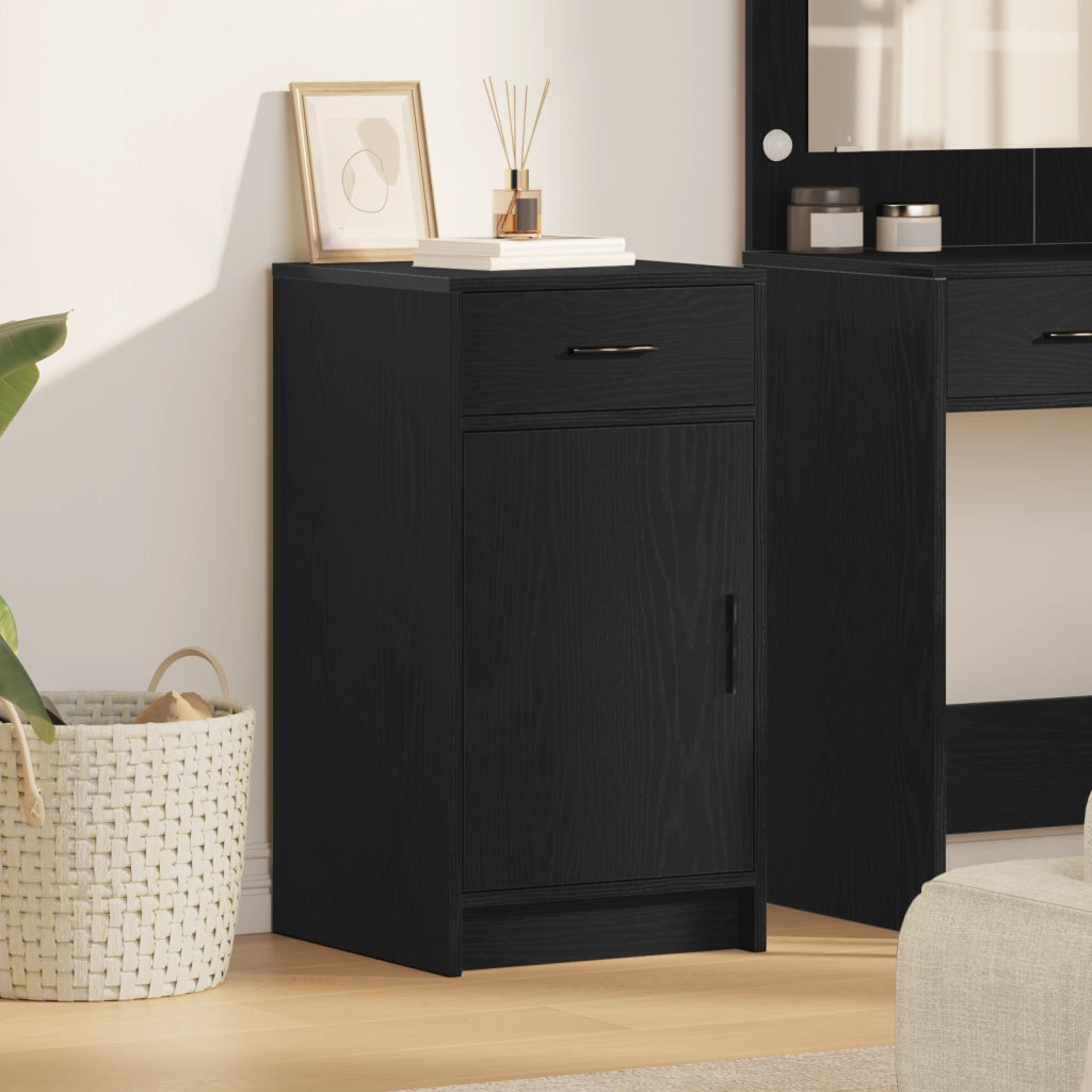 Sideboard Nero Rovere 40x41x75 cm Legno ingegnerizzato