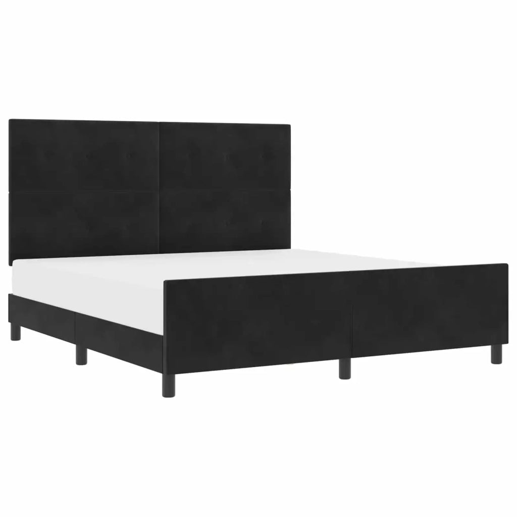 Letto a molle con testiera Nero 180 x 200 cm Velluto 3344959