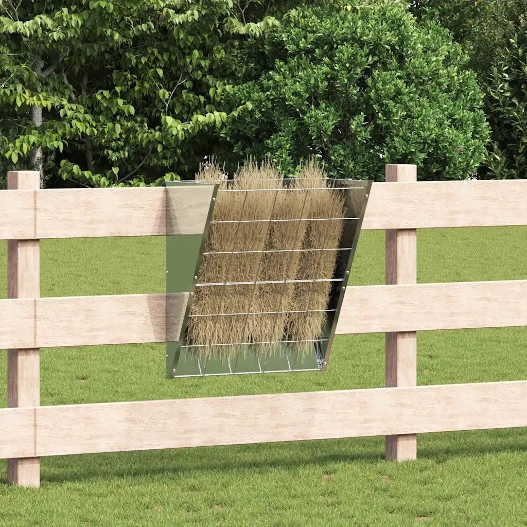 Mangiatore Appeso per Fieno Argento 61 x 33 x 66 cm CFW3042417