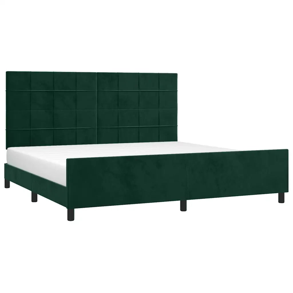Giroletto senza Materasso Verde Scuro 200x200 cm in Velluto 3125778