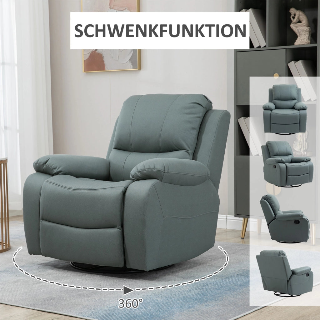 Poltrona relax girevole reclinabile ¨C zephmum ¨C verde 93x100x98