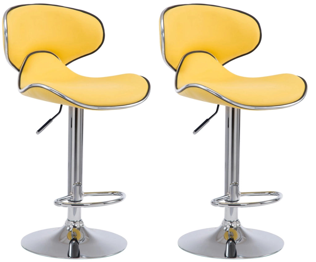 Set 2x Sgabelli LAS VEGAS V2 in similpelle giallo,cromo