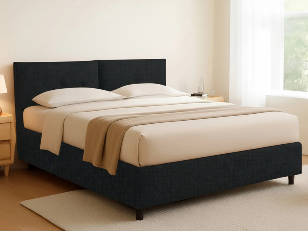 Leeds, Letto Piazza e Mezza Sfoderabile Made in Italy, Grigio Scuro