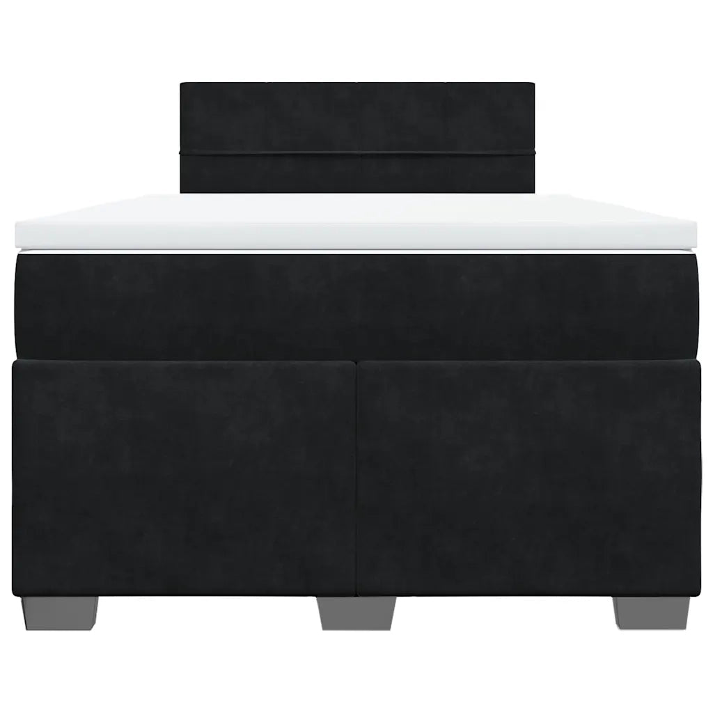 Giroletto a Molle con Materasso Nero 120x190 cm in Velluto 3288560