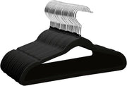 Hangers per capo di 35 cm in flanella ultra-sottile con gancio 360° rotativo antiscivolo per bambini robusti e duraturi (lotto da 32 pezzi nero)