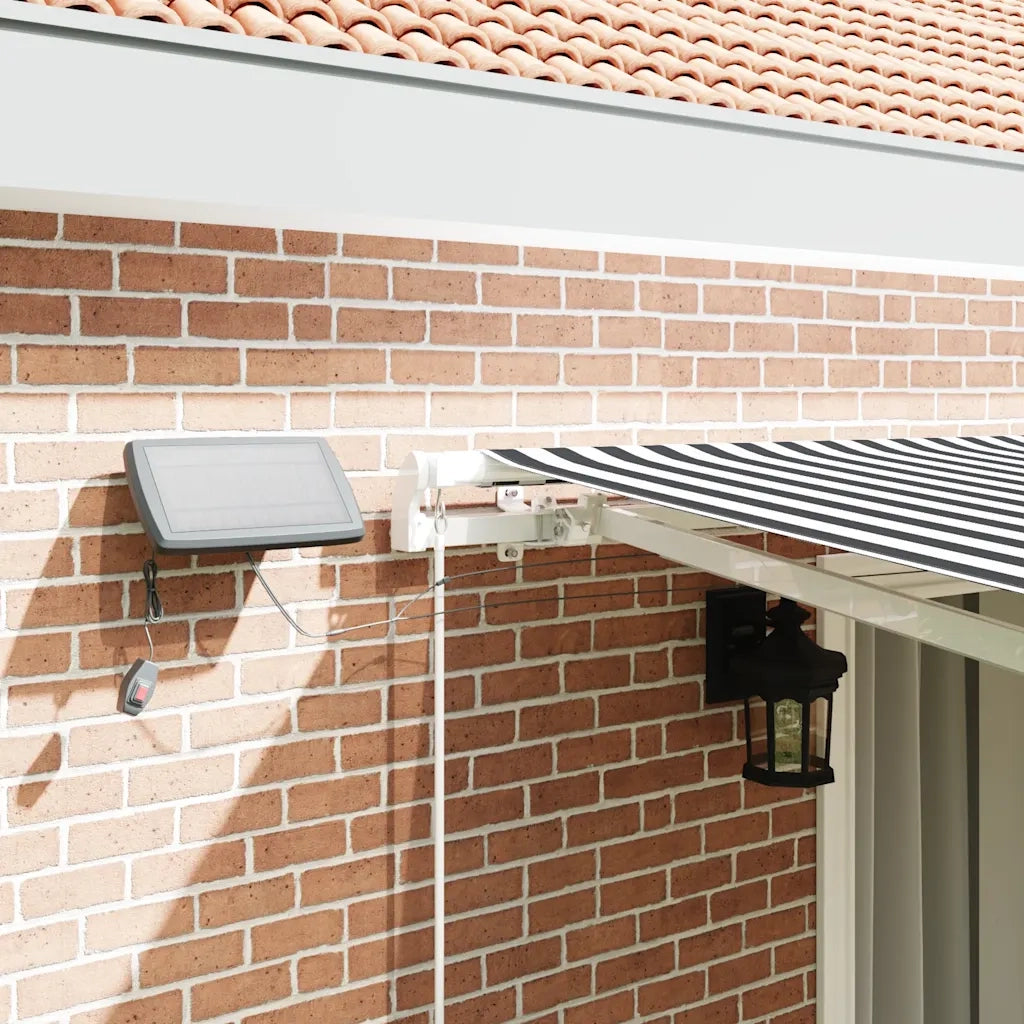 Tenda da Sole Retrattile Manuale con LED Antracite e Bianco 3215786