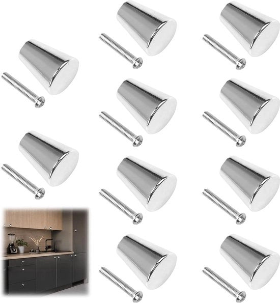 Pomelli di chiusura - 10 pezzi di pomelli moderni con viti - forma rotonda - cassetti di cucina - renovazione di armadi da bagno