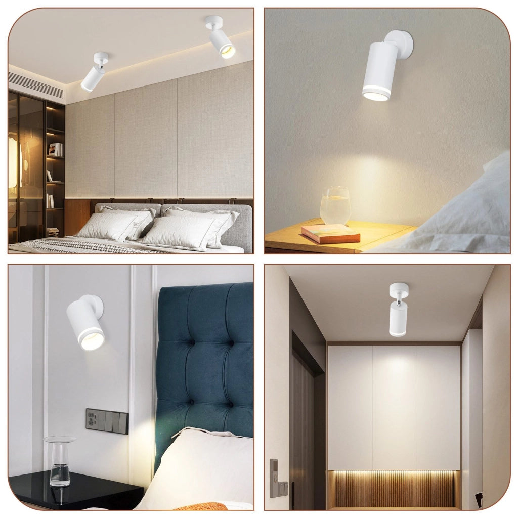 ZMH Faretto da soffitto bianco 1 lampadina moderna GU10 orientabile interno in metallo