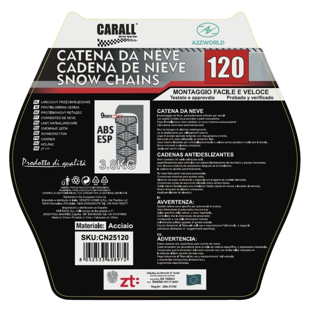 Catena Da Neve 9mm KNS120 Gruppo 120 Omologato ONORM V5117