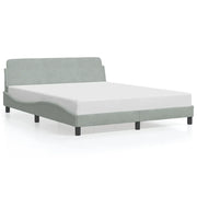 Letto matrimoniale | Letto per adulti | Giroletto Dover Grigio Chiaro 160x200 cm Velluto