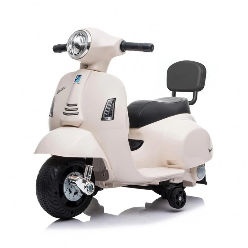 Moto Elettrica per Bambini con Tre Ruote, Pedalino Acceleratore, Effetti Luci e Suoni, Schienale, Caricabatterie Incluso