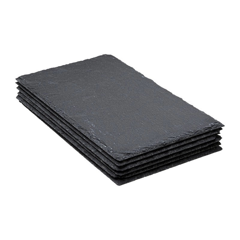 Set di 6 piatti 18x30 cm ardesia