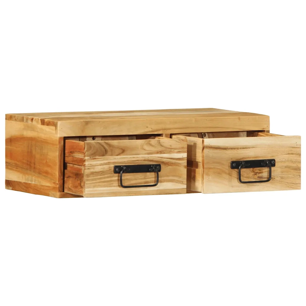 vidaXL Mobile TV a Parete 60x30x19 cm in Legno Massello di Acacia