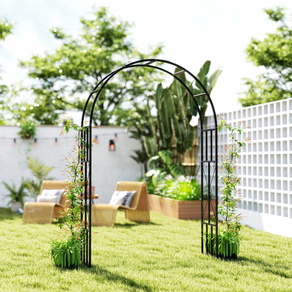 Arco da giardino in acciaio per piante rampicanti ¨C zephmum ¨C 150x40x223 cm nero