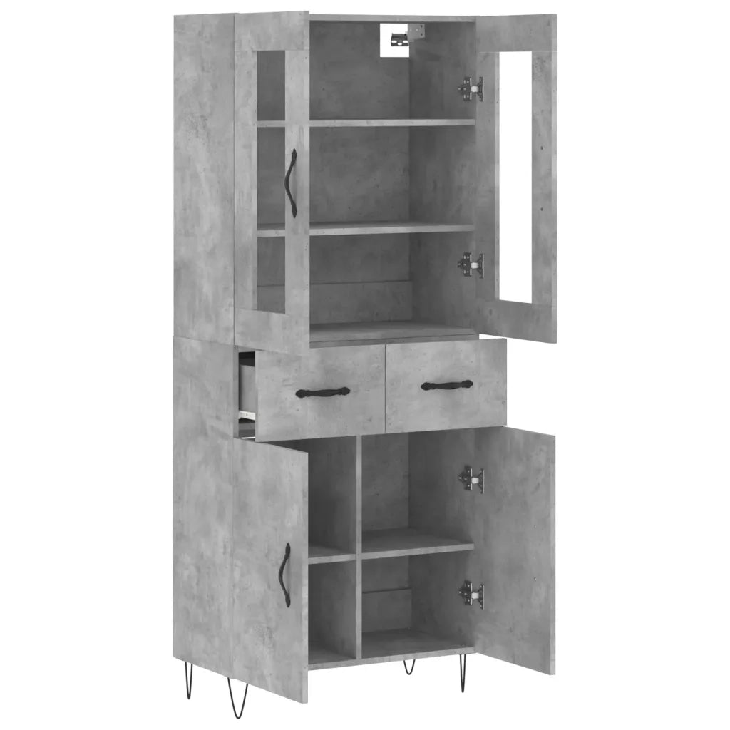 Credenza Grigio Cemento 69,5x34x180 cm in Legno Multistrato 3198565