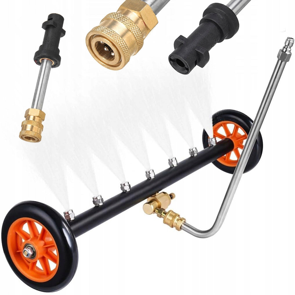 Lancia per Lavaggio Sottoscocca con Ruote e Adattatore Bayonet – Acciaio Inox, 2000 PSI