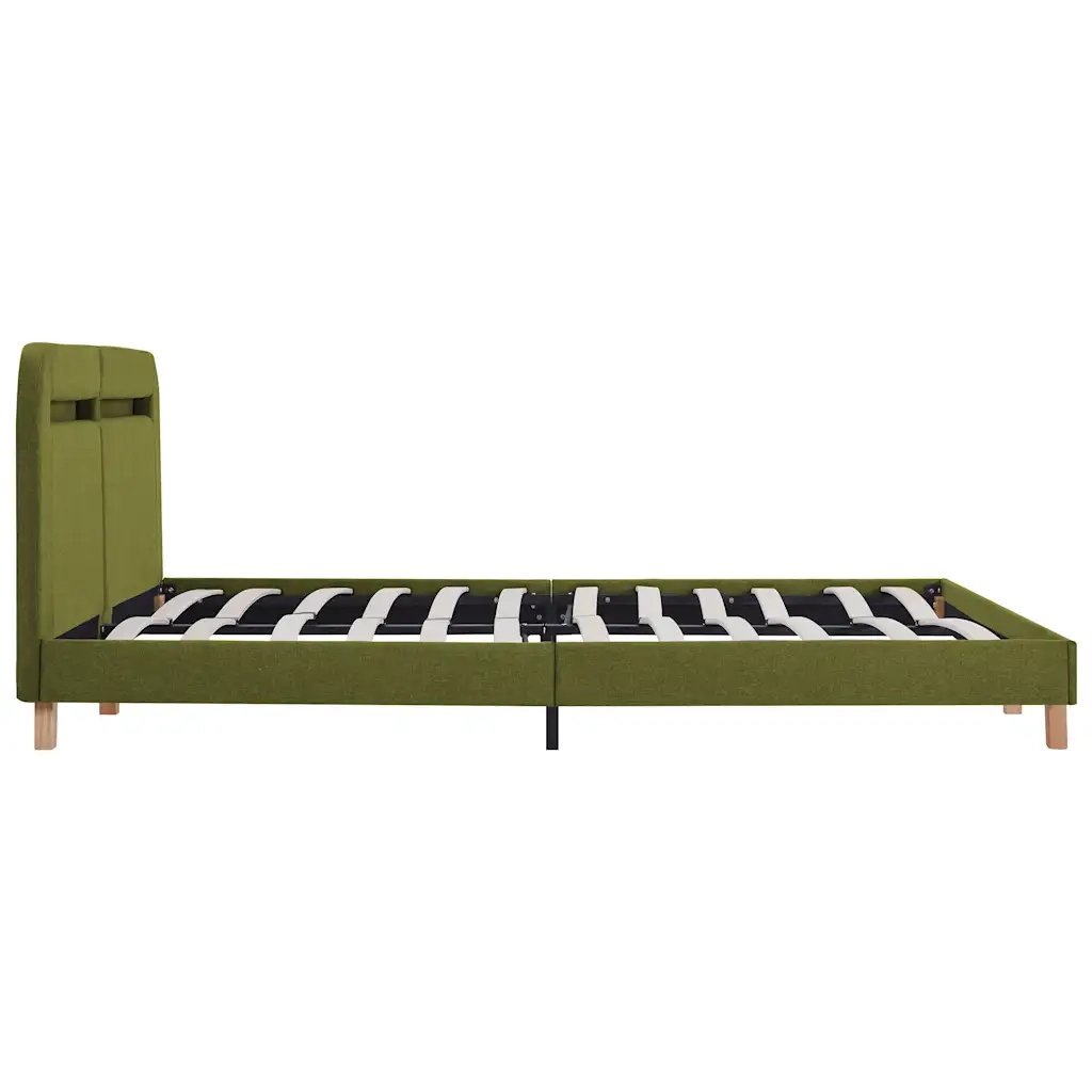 Giroletto con LED senza Materasso-Struttura Letto Verde 150x200 cm in Tessuto