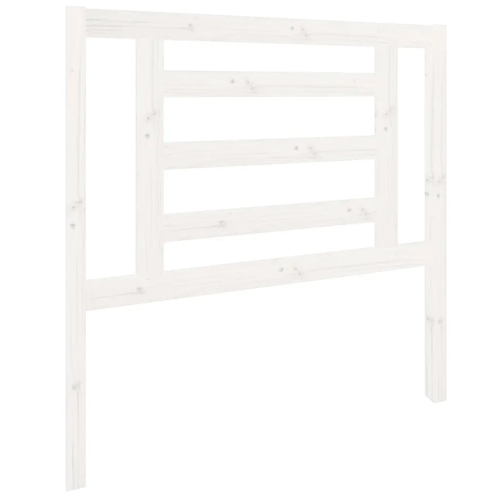 Testiera per Letto Bianca 96x4x100 cm in Legno Massello di Pino 818801