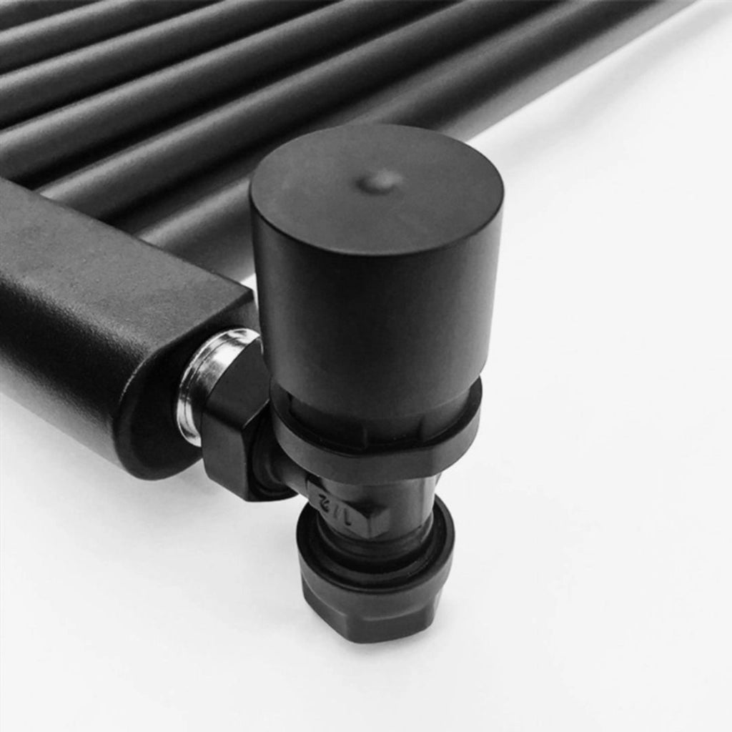 Termoarredo bagno scaldasalviette acciaio radiatore calorifero termosifone nero opaco *** misure h1800xl500xi450 33 t...