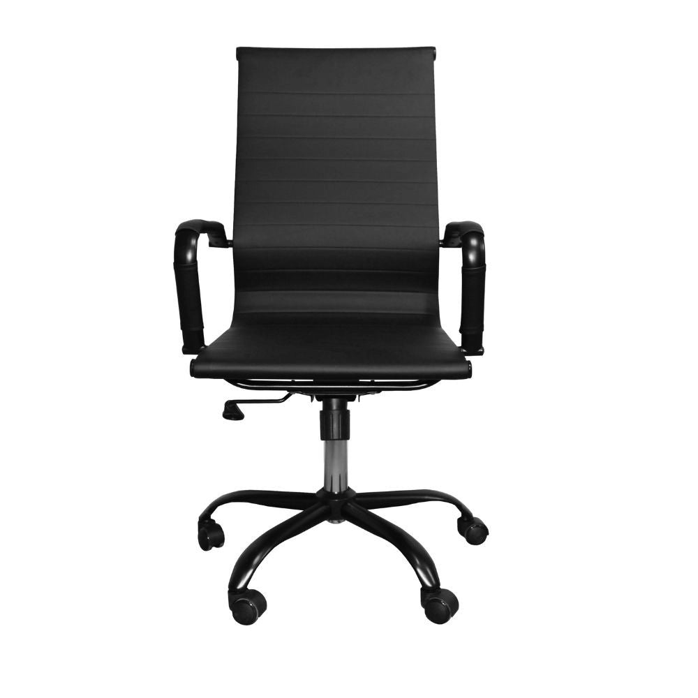 Poltrona da ufficio Nuvia con schienale ergonomico e ruote colore nero H105