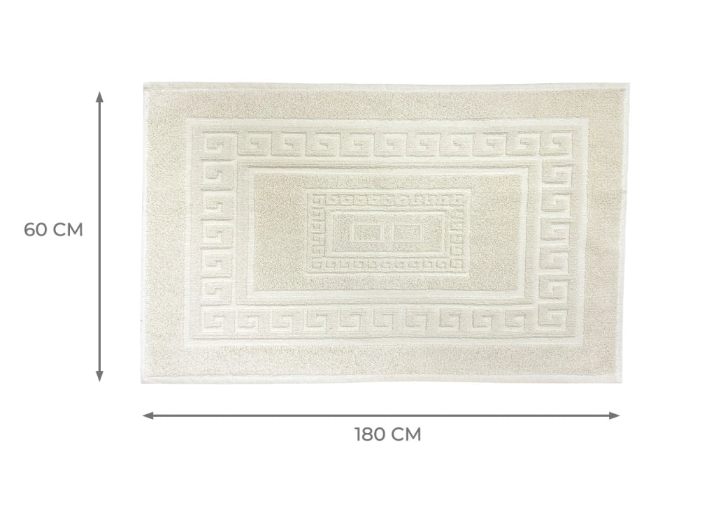 Tappeto Da Bagno Disegno Torino Colore Panna - 60x180 - Panna