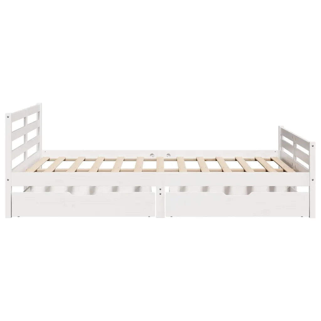 Letto senza Materasso Bianco 150x200 cm Legno Massello di Pino 3301613
