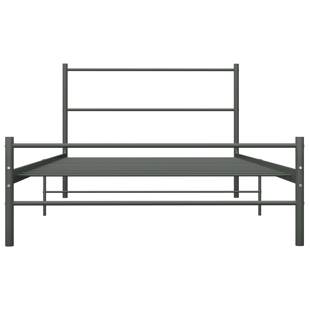Letto singolo | Letto per adulti | Giroletto Grigio in Metallo 100x200 cm