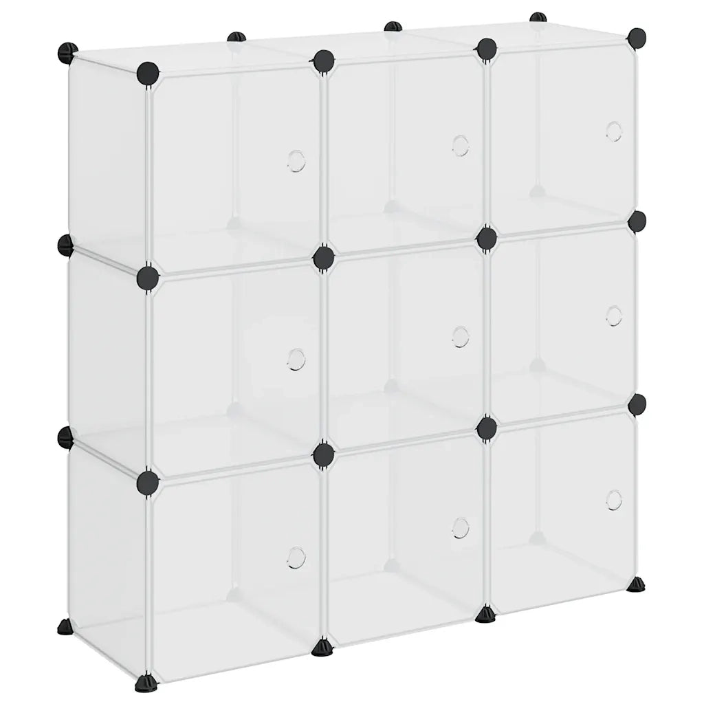 Contenitore a Cubo con 9 Cubi e Ante Trasparente PP CFW9050333
