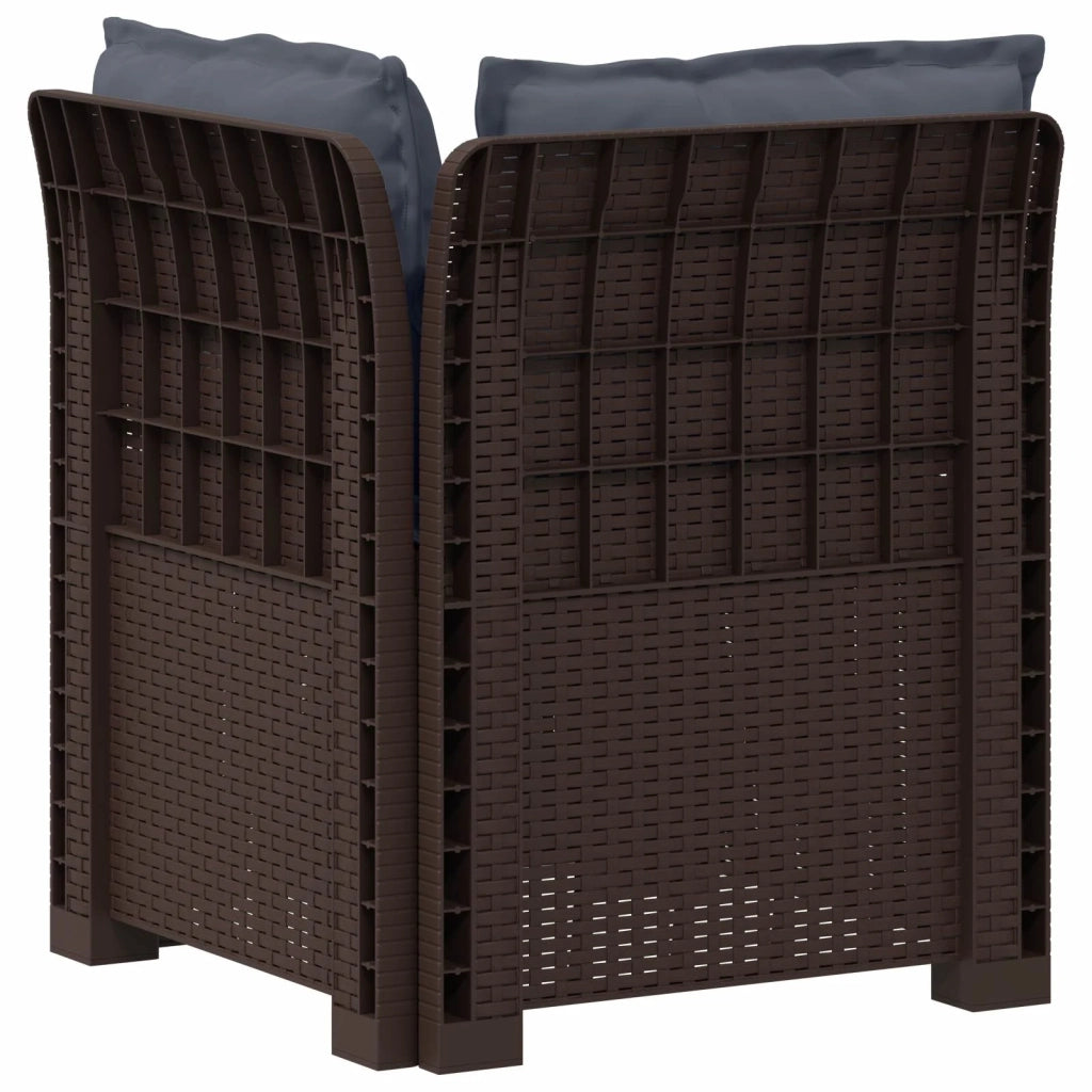 Divano da esterno-Divano da Giardino a 1 Posto con Cuscini Aspetto Rattan PP 850449