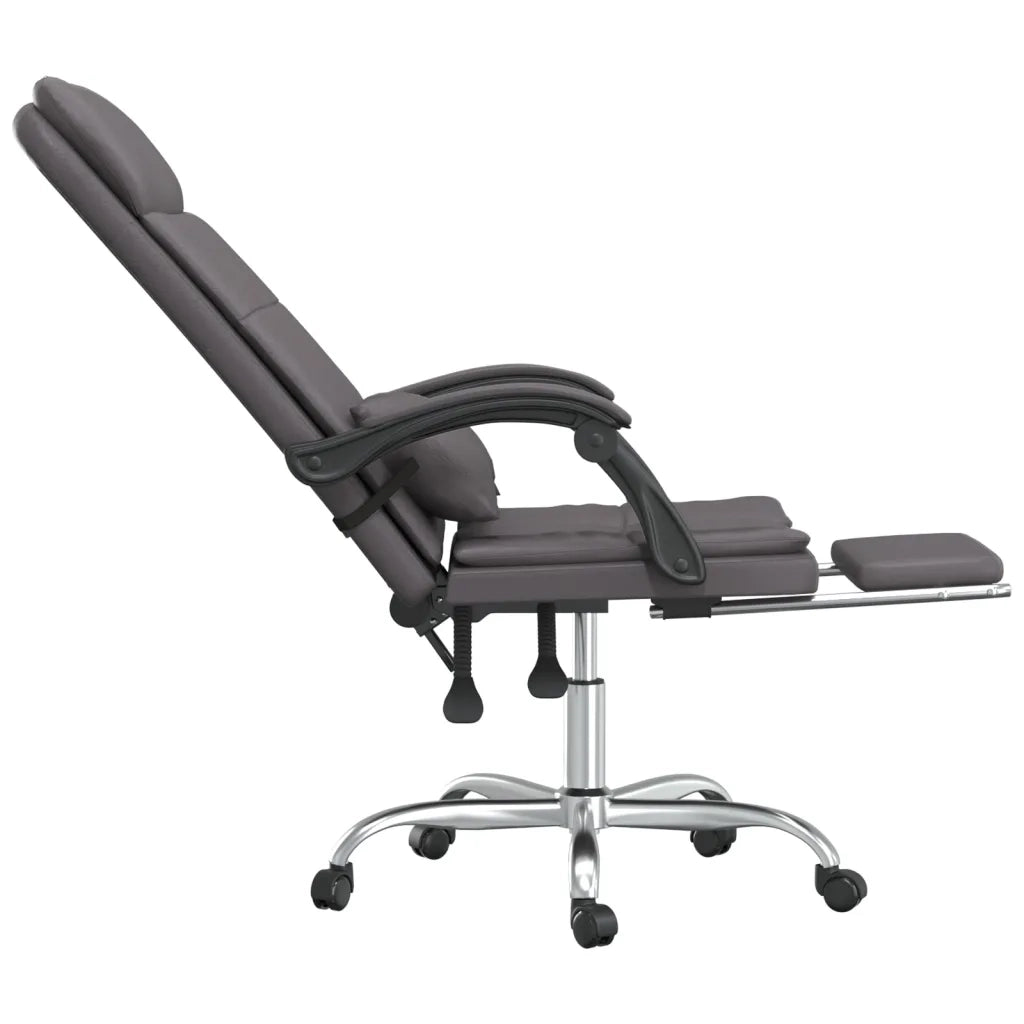 Poltrona da Ufficio Massaggiante | Sedia Relax Reclinabile Grigio Similpelle