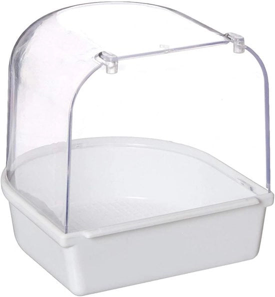 Vogelbagno per gabbia, bagno per uccelli, gabbia in plastica appesa, accessori multifunzionali adatti per amadini, merli, pappagalli, maschi